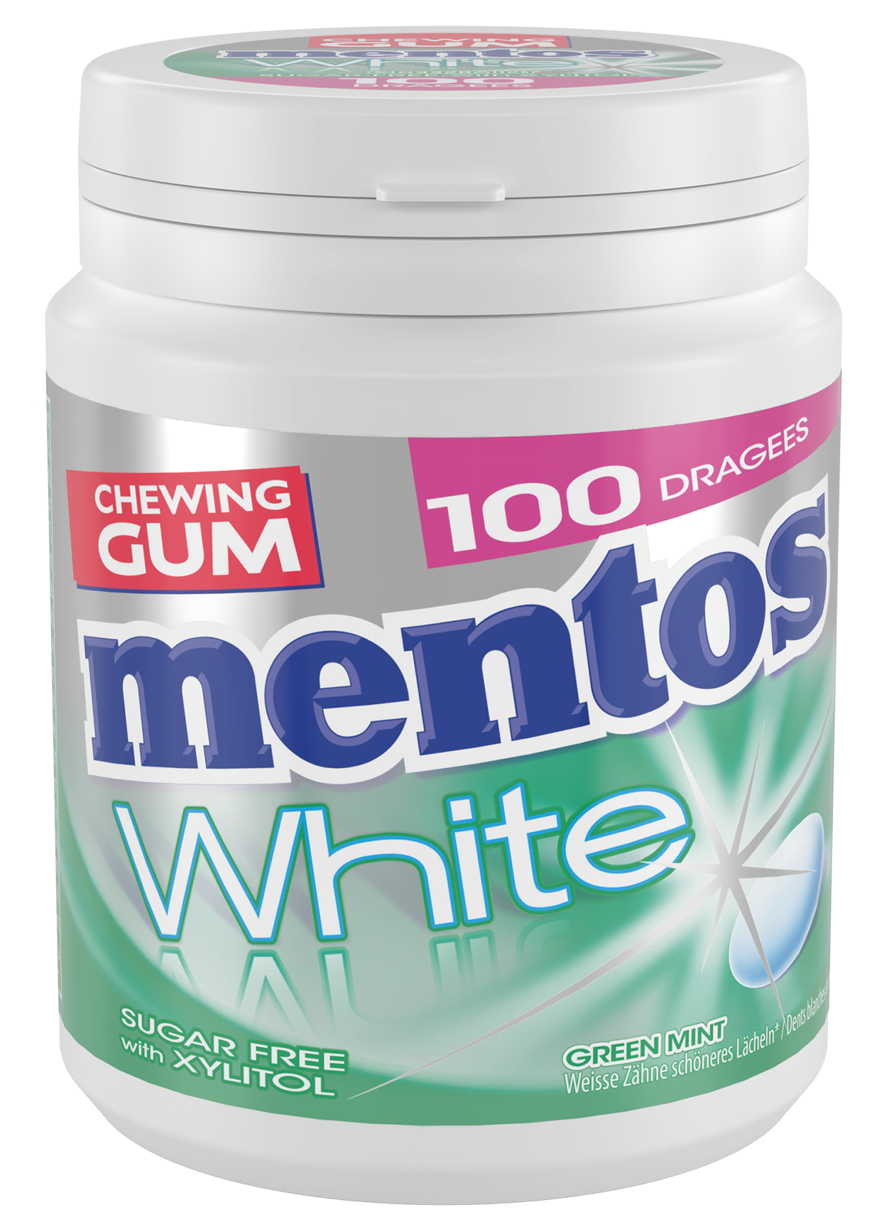 MENTOS GUM WHITE GREEN MINT 100ST