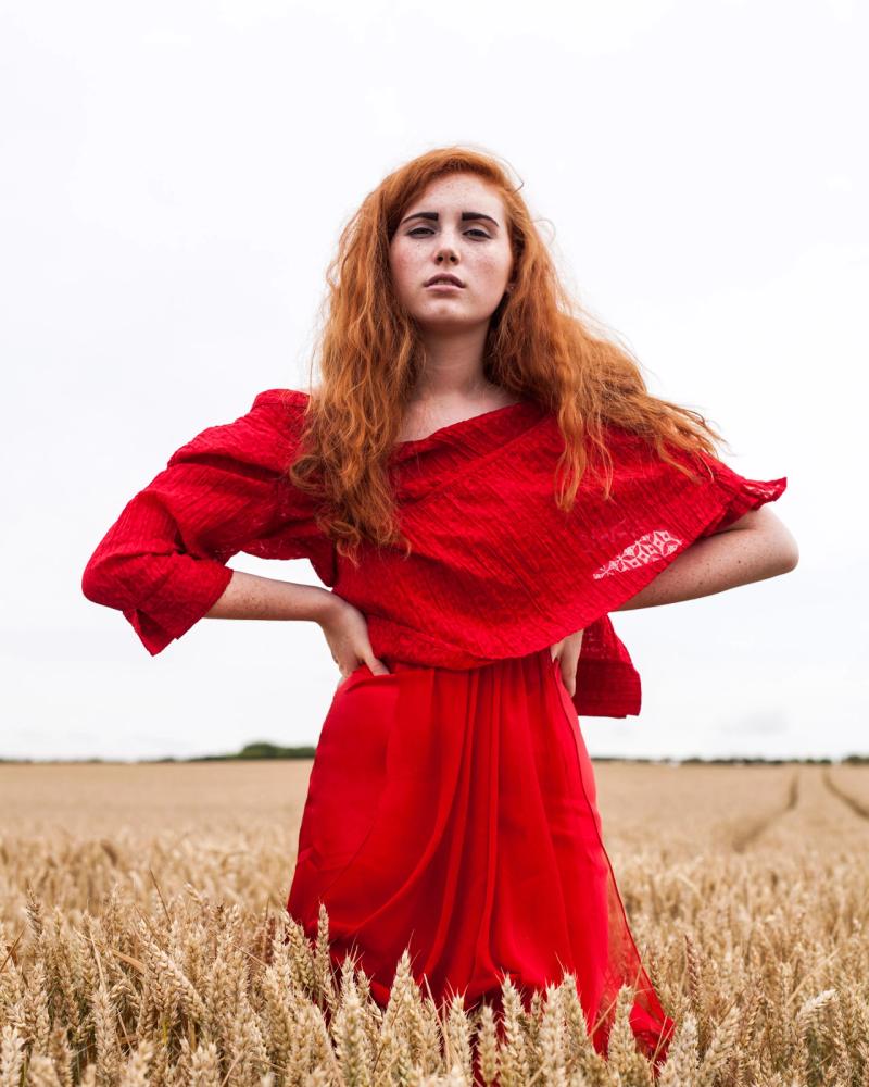 Hannah in Red — photograph by Cass Collett