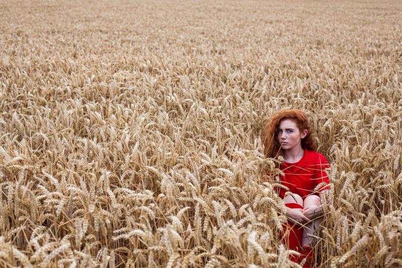 Hannah in Red — photograph by Cass Collett