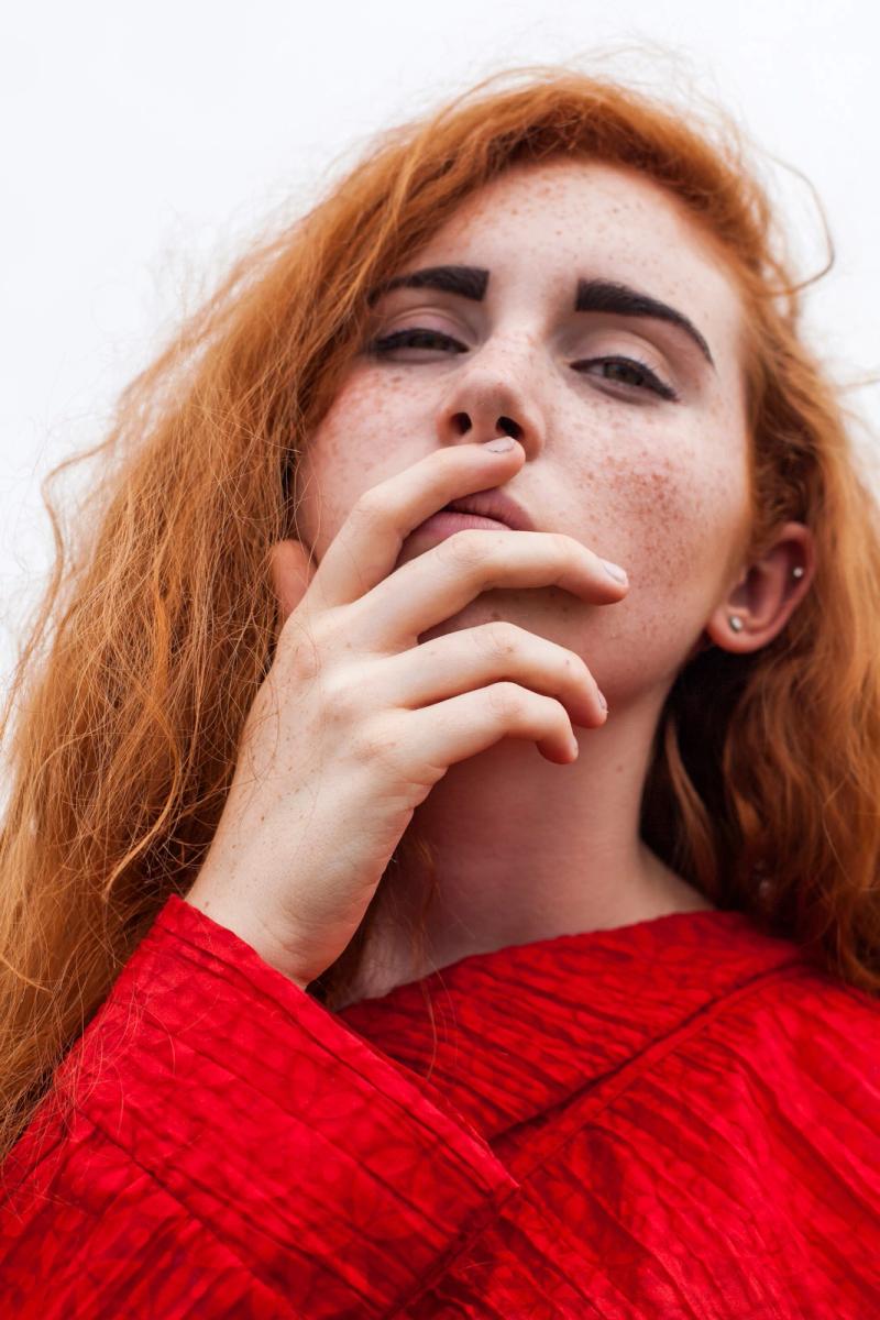 Hannah in Red — photograph by Cass Collett