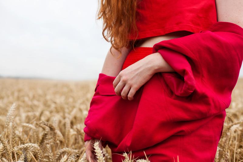 Hannah in Red — photograph by Cass Collett