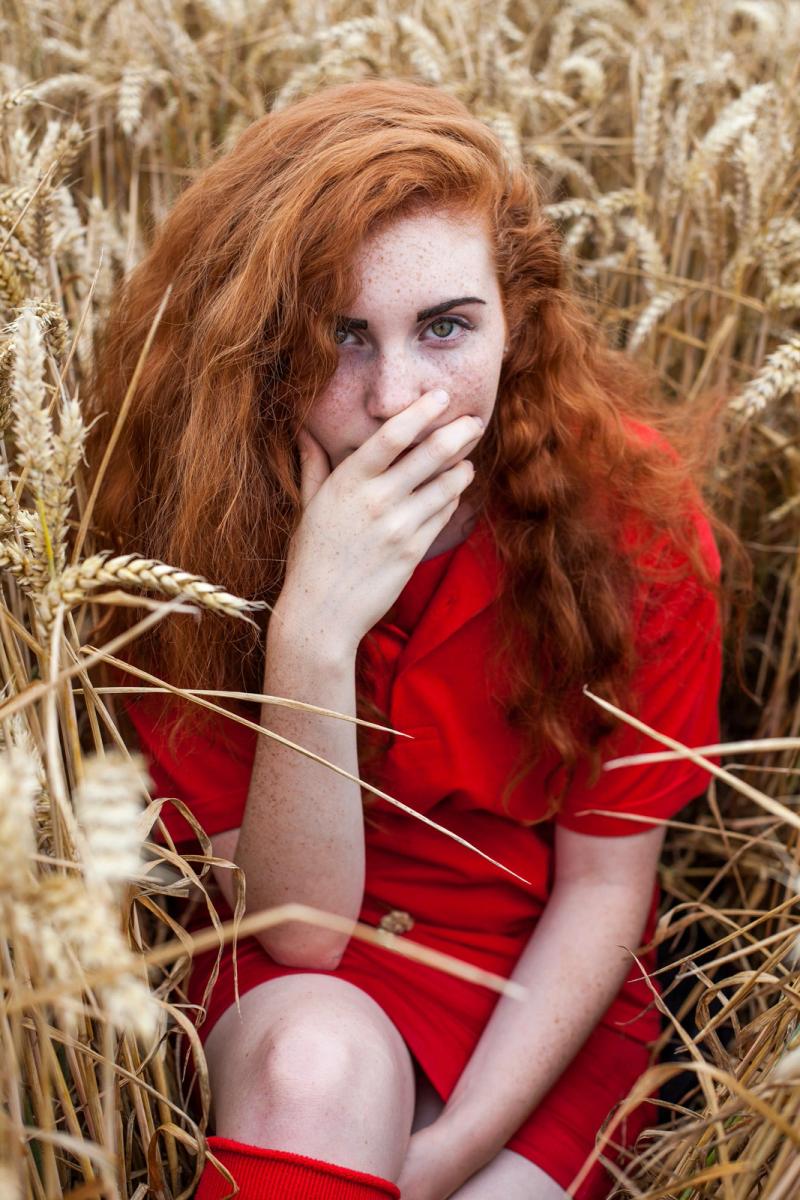 Hannah in Red — photograph by Cass Collett