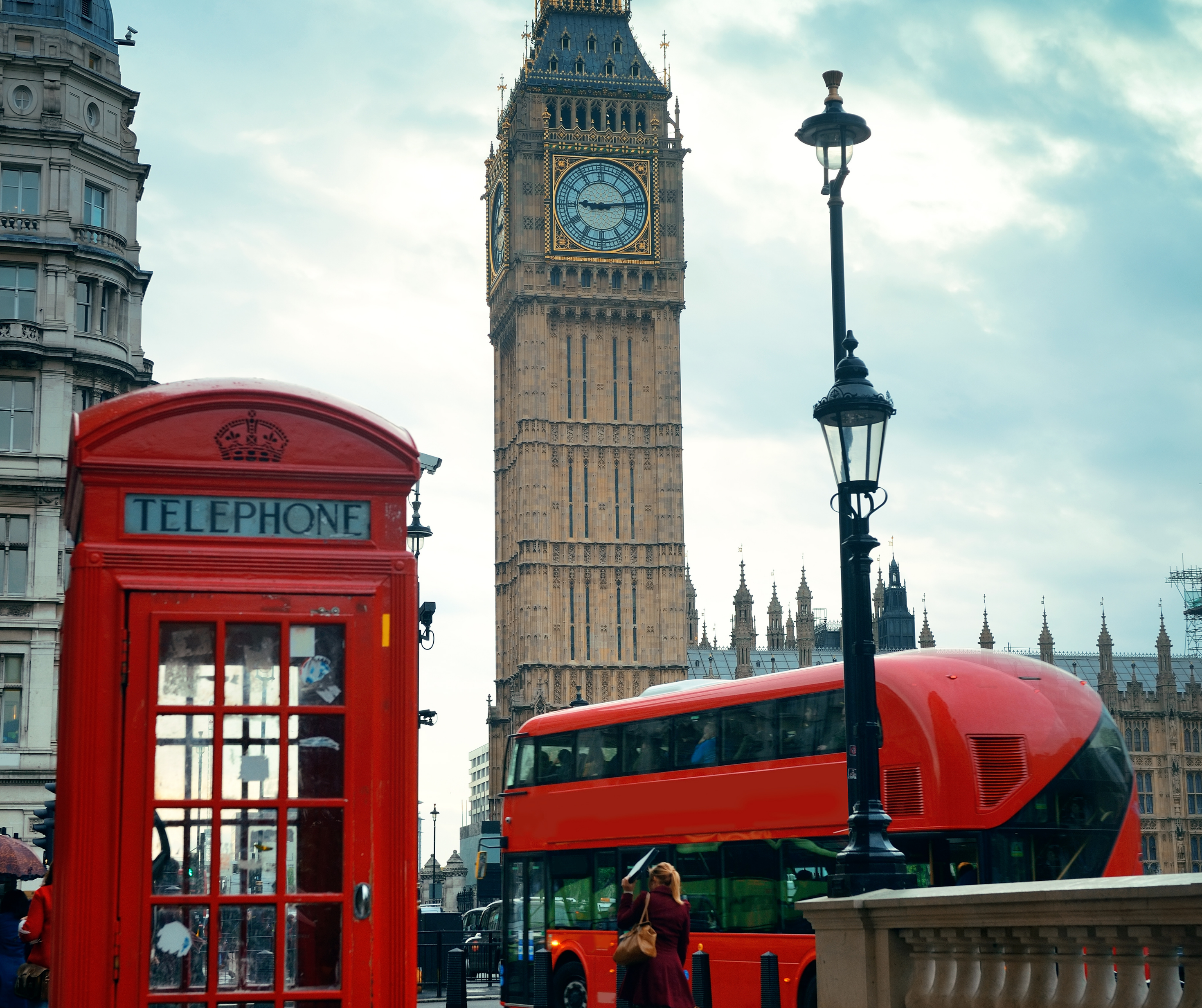 A breathtaking view of the London skyline featuring the Shard, the London Eye, and the River Thames.