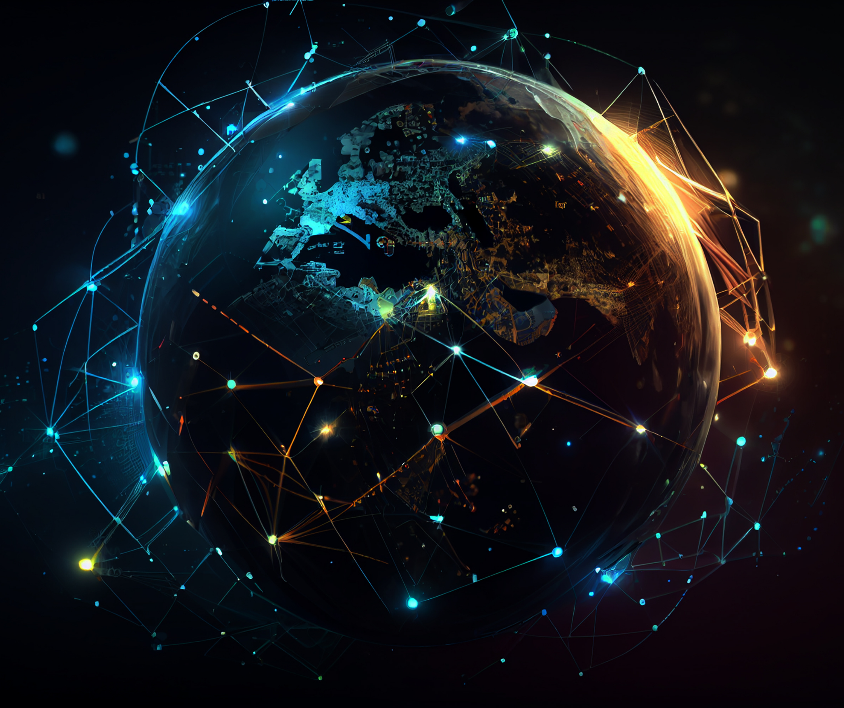 A photo of the world indicating global connections and international reach.