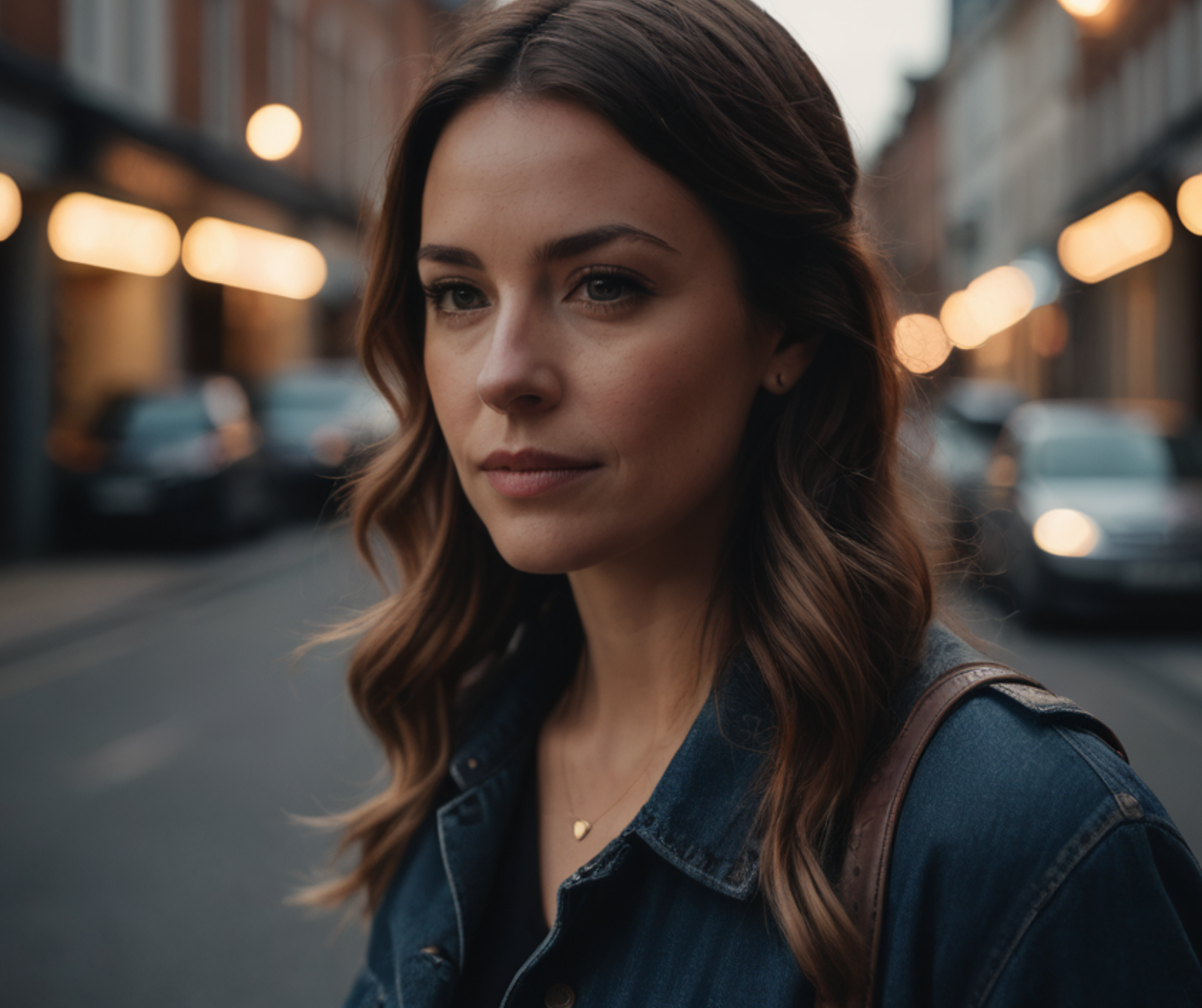 A thoughtful woman walking through a busy London street, emphasizing the importance of well-trained and friendly staff for excellent customer service