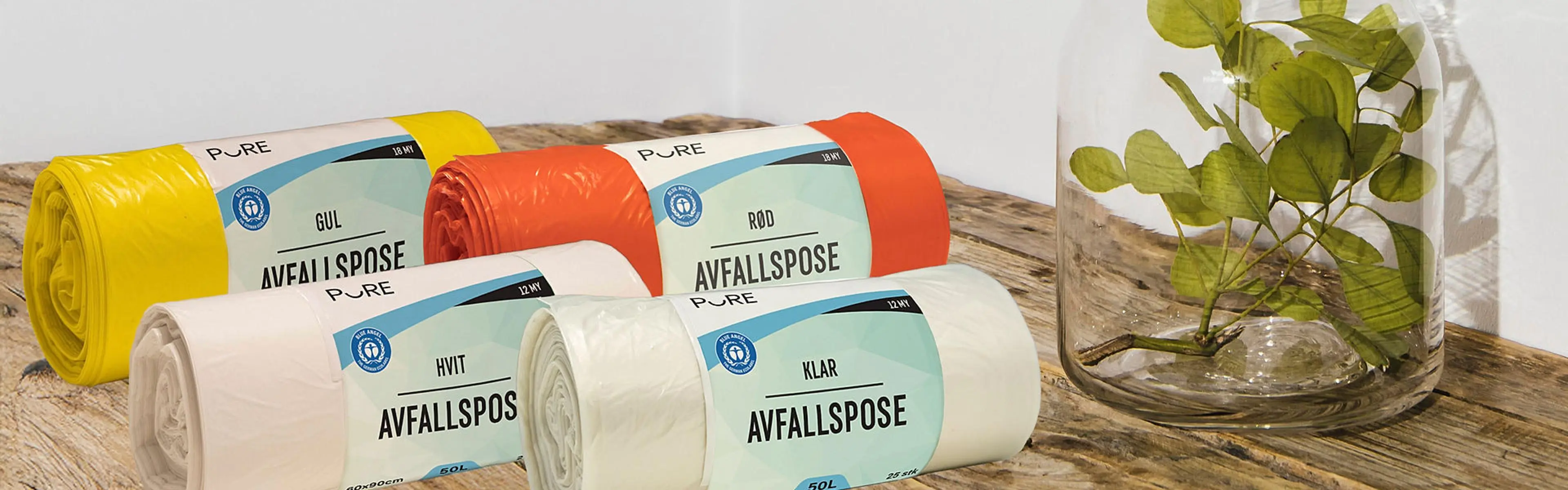 Illustrasjon av Pure avfallsposer på benk