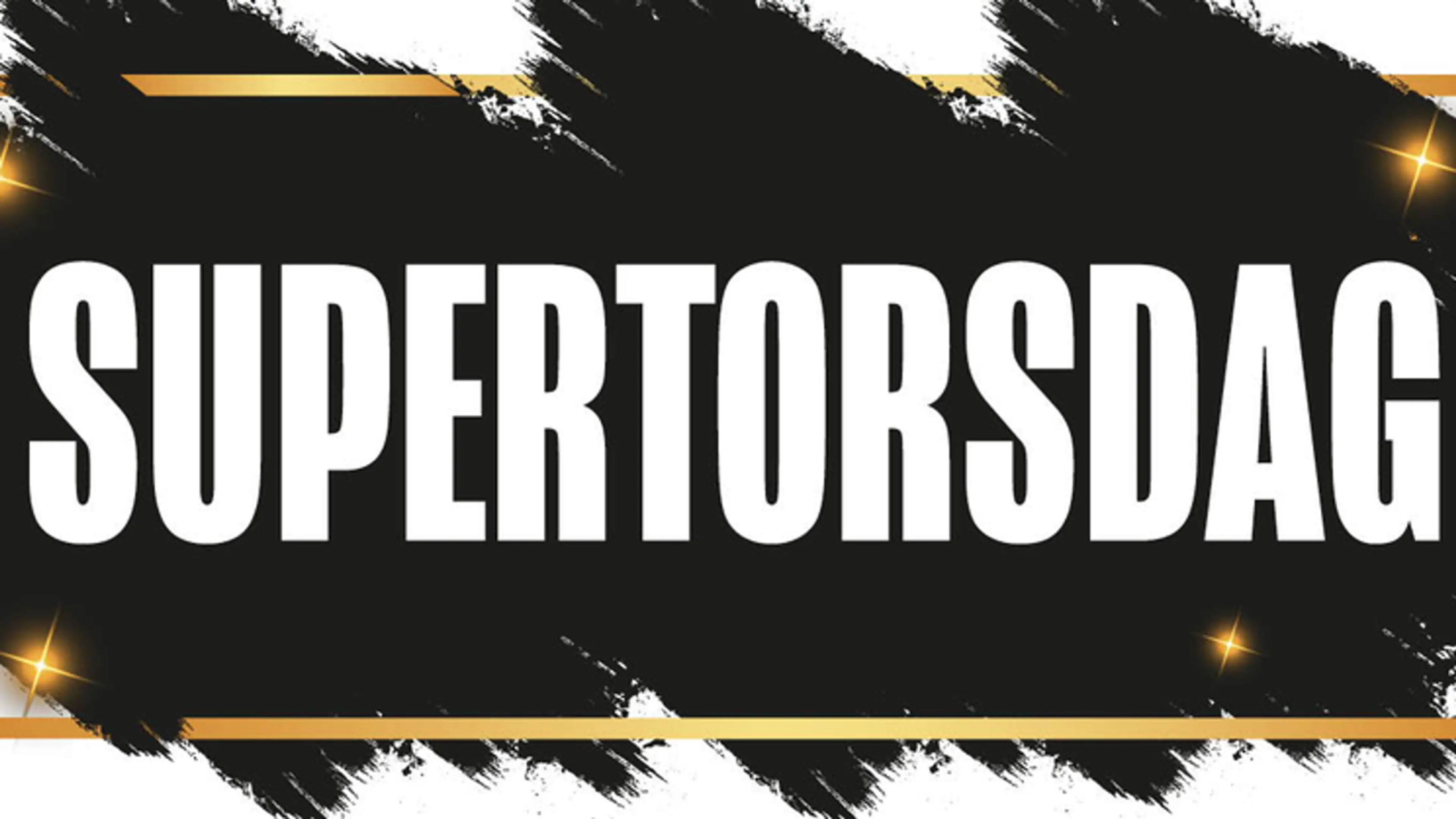 Bildet viser teksten "Supertorsdag" - en dag med supertilbud 19.3.