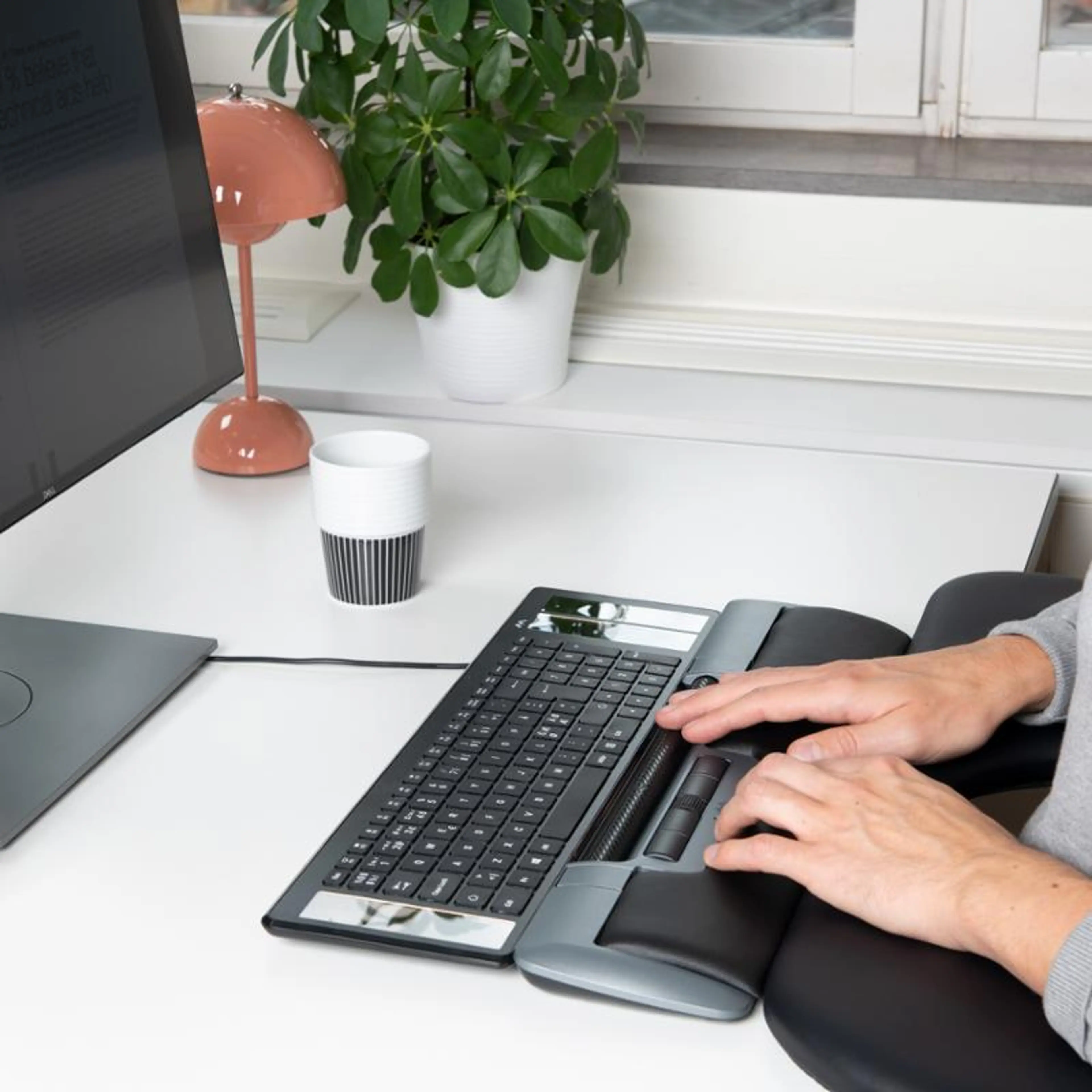 Mousetrapper på et arbeidsbord med pc-skjerm