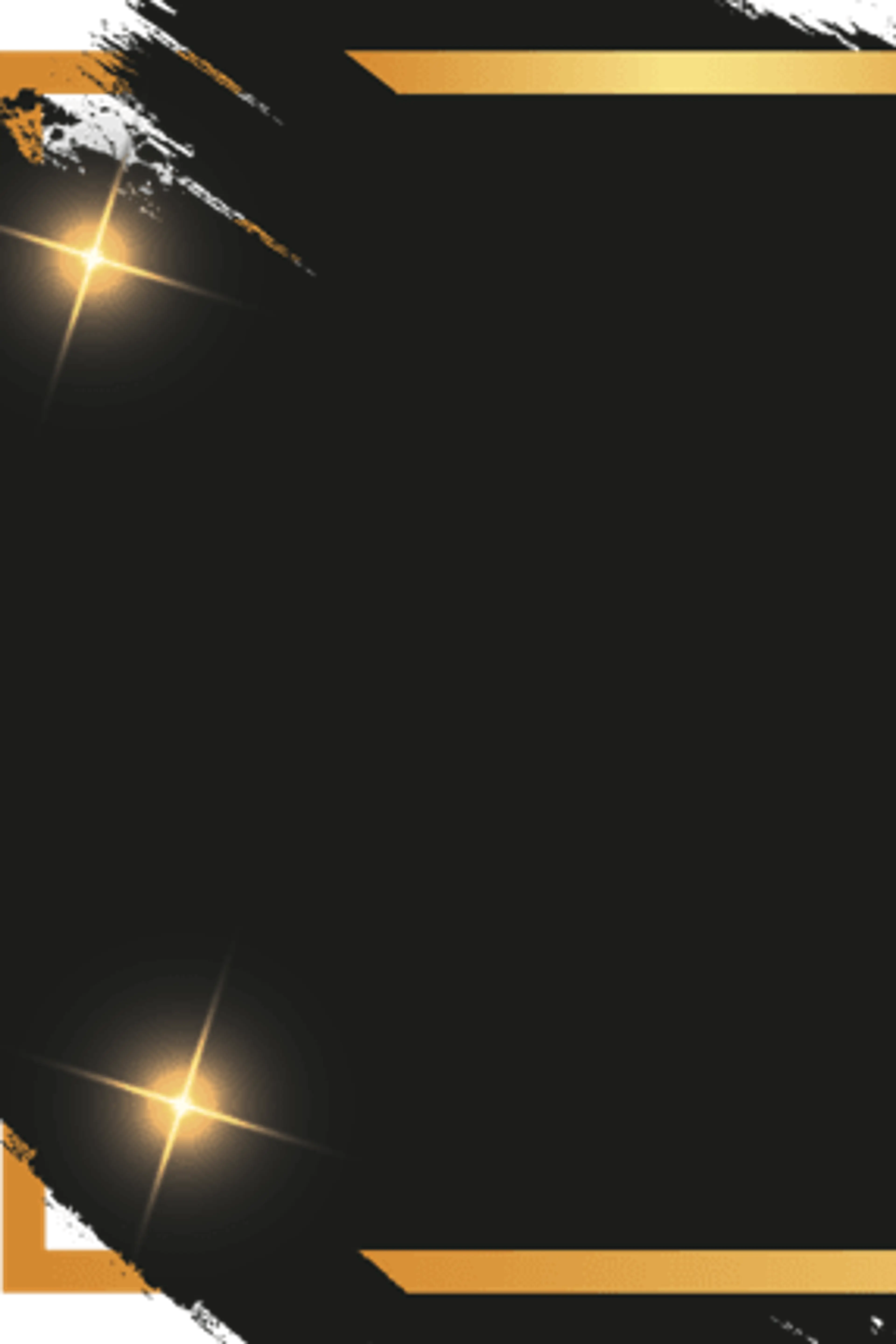 Svart bakgrunn med gullramme og stjerner