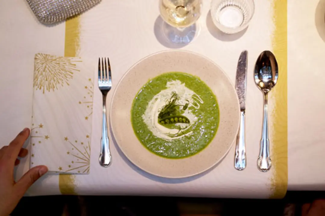 Duni sparkly white servietter i miljø