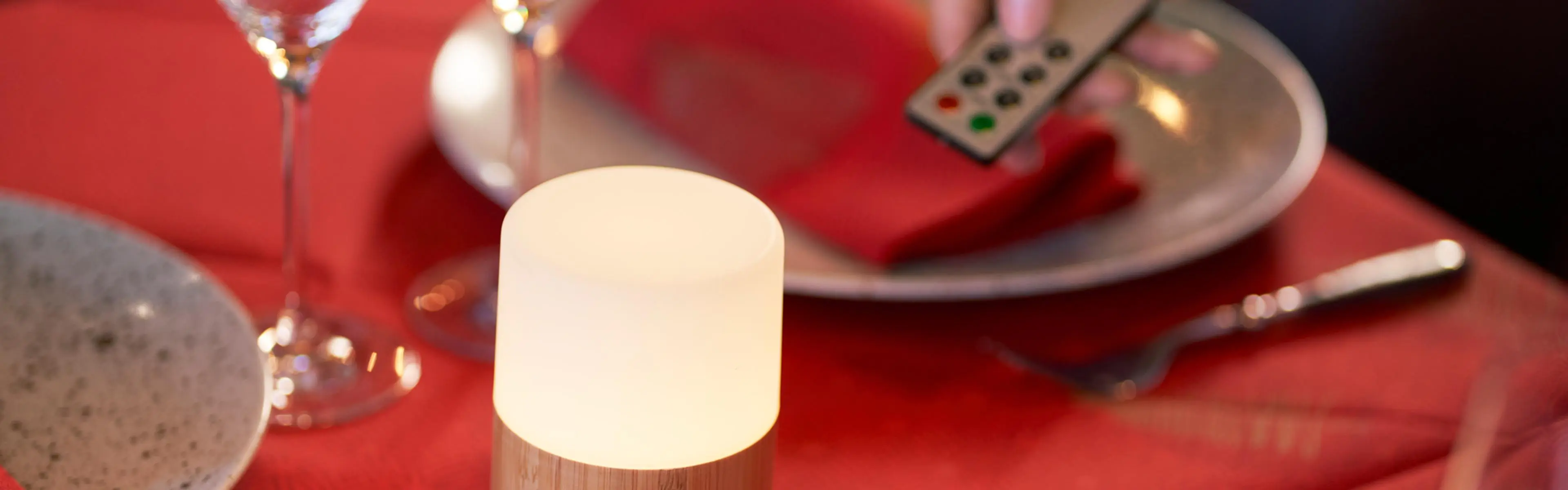 Duni LED-lys i bruk på restaurant
