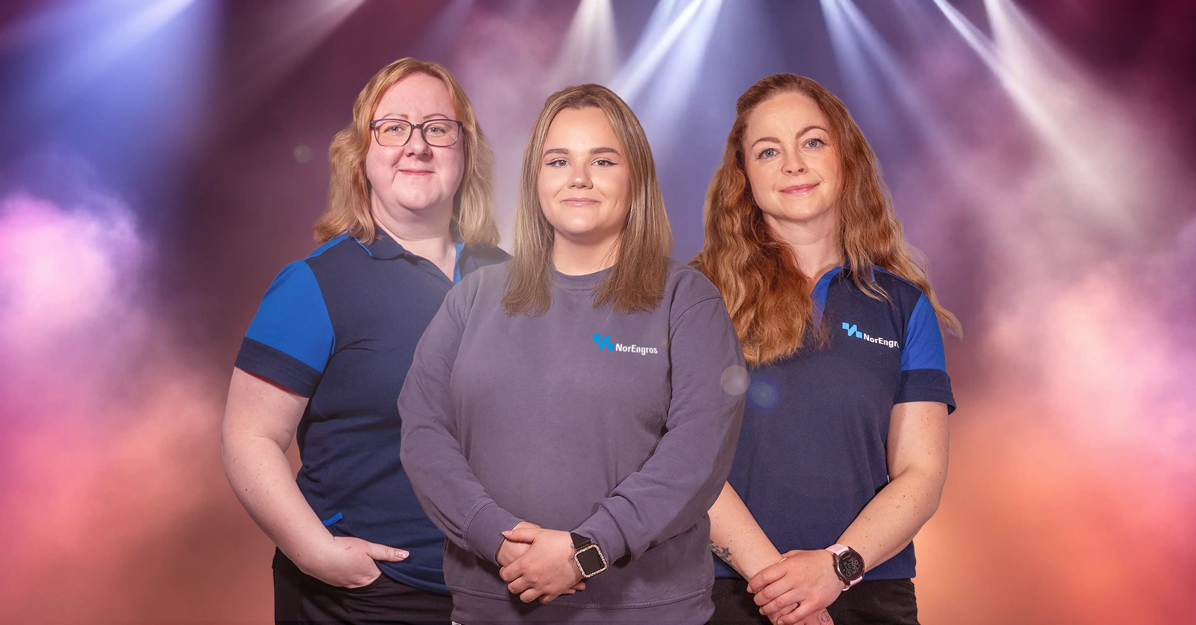 Bildet viser våre tre nye medarbeidere; Linda, Helene og Isabell