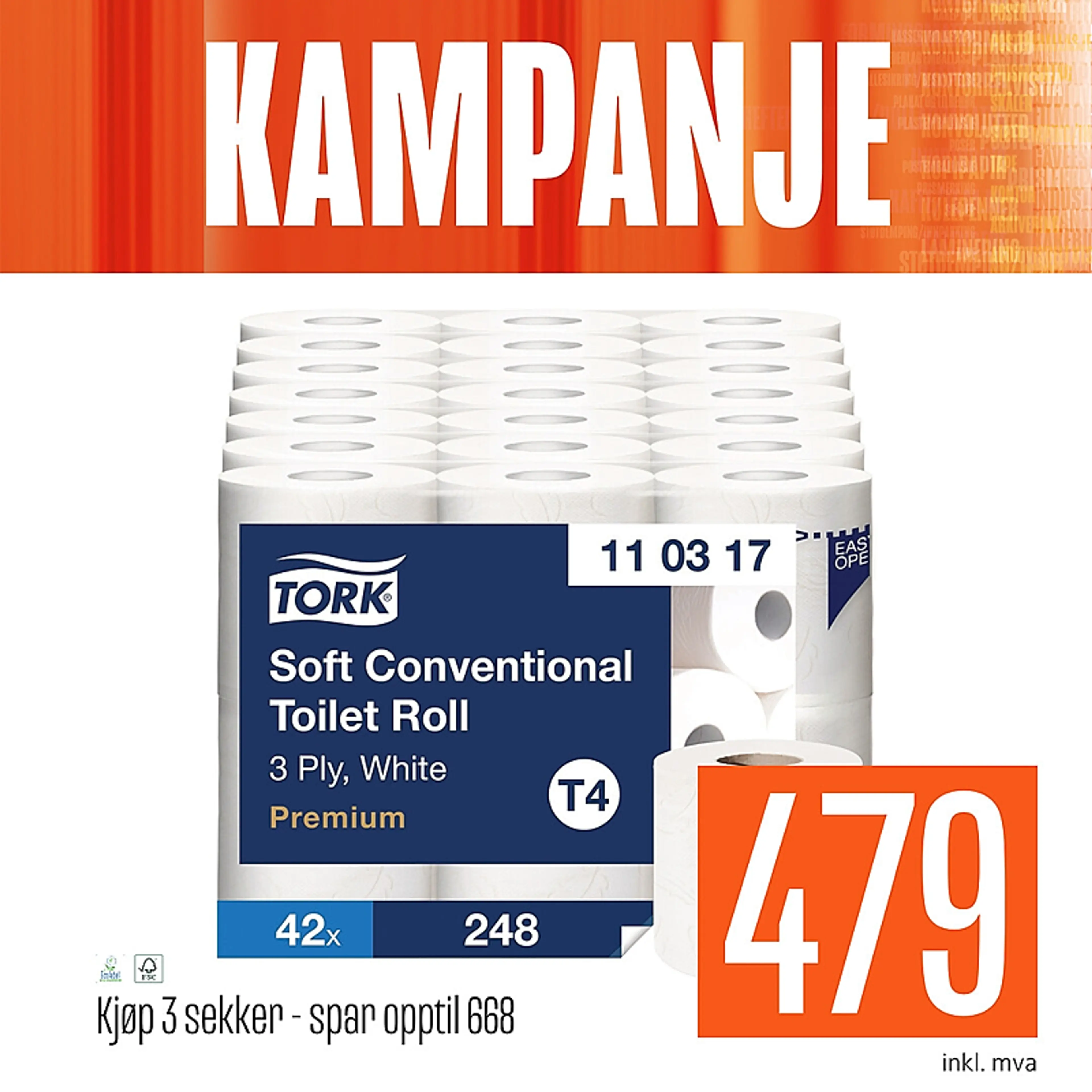 Tork toalettpapir premium T4