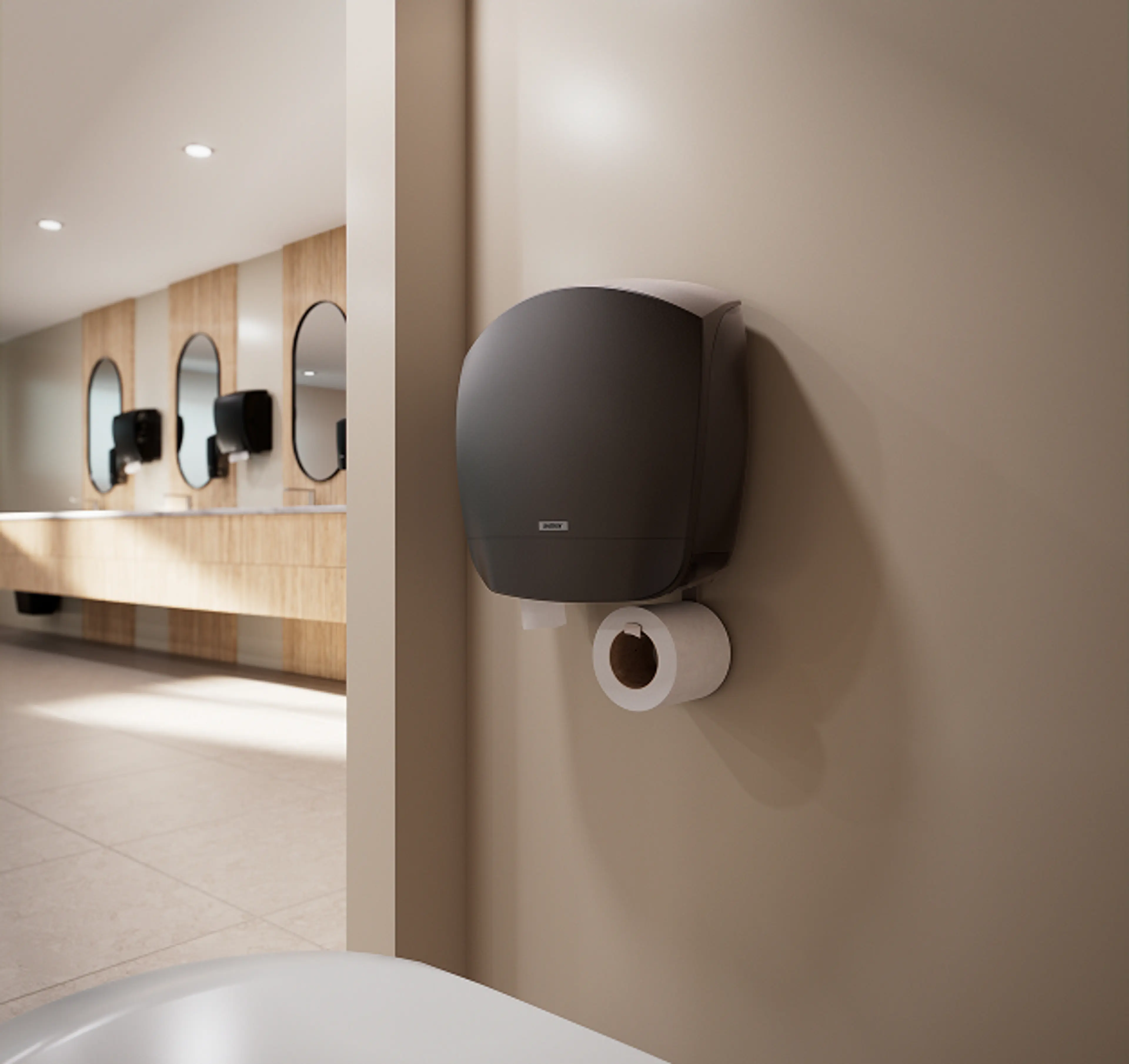 Tok Toalettpapir og dispenser på toalettrom