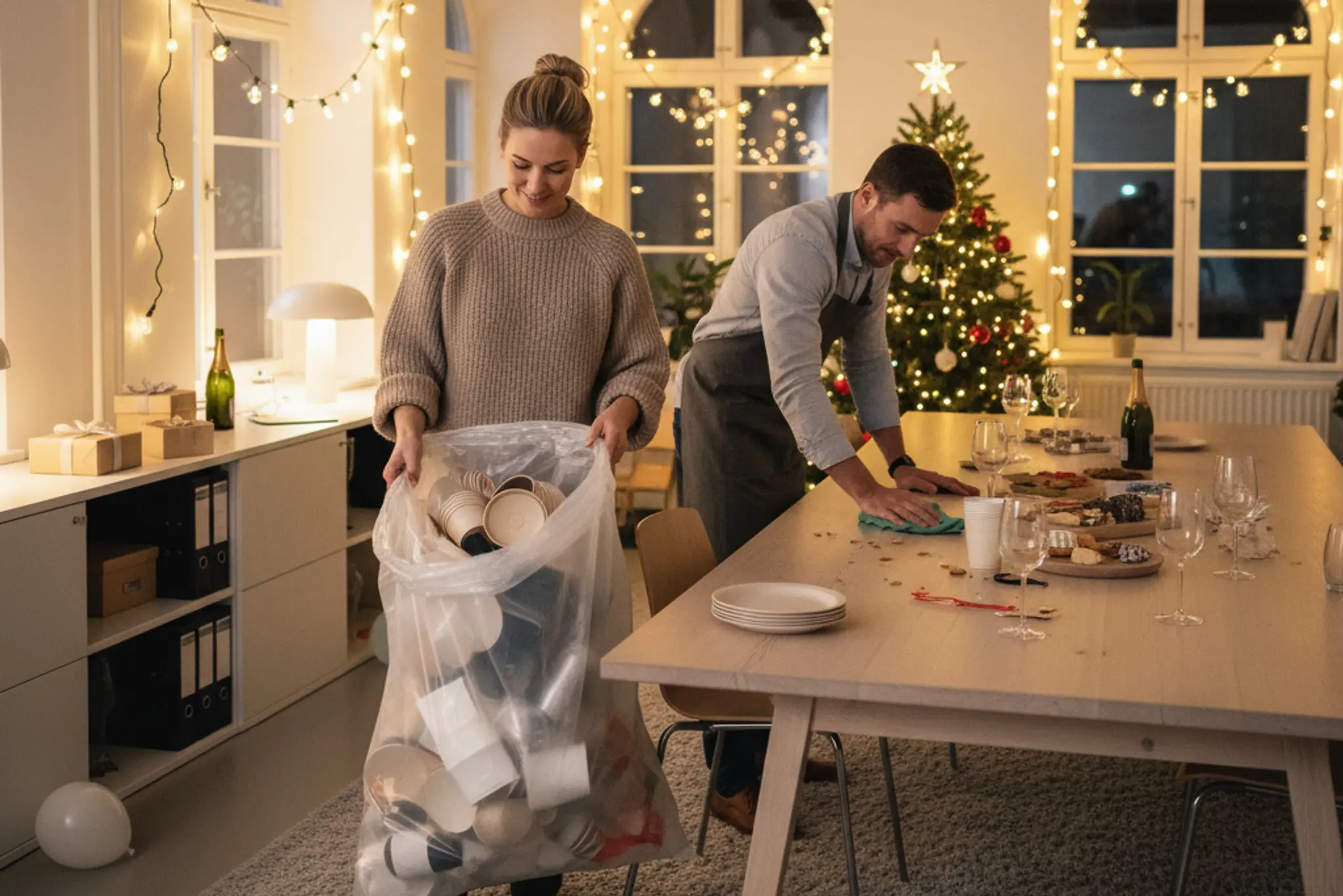 Rydding etter julebordet