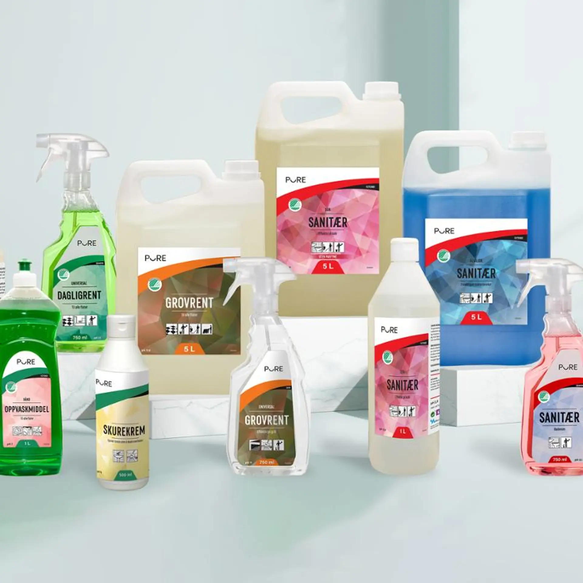Pure - renholdsprodukter laget for profesjonelle renholdere