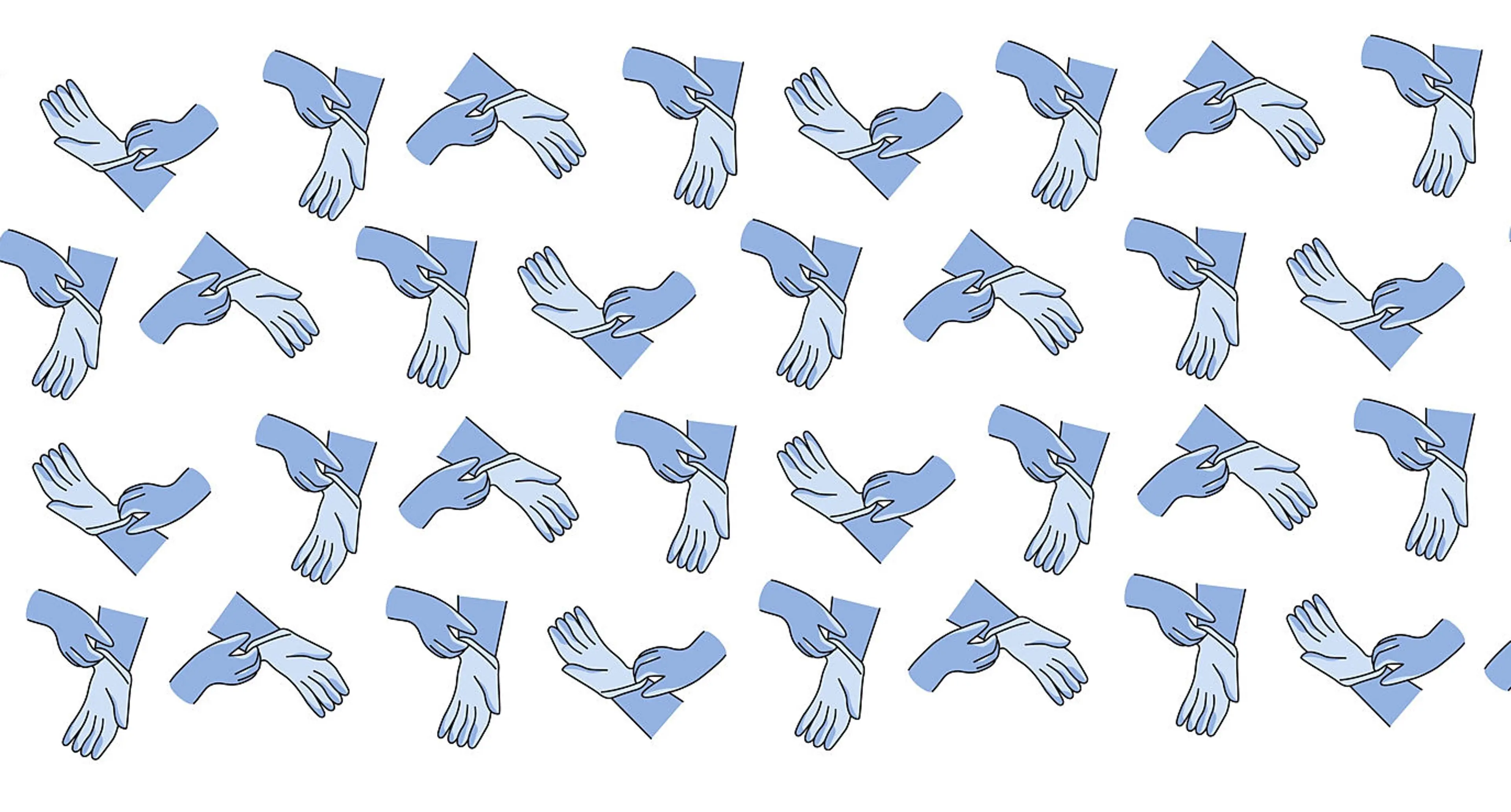 Overforbruk av hansker illustrert med masse hansker