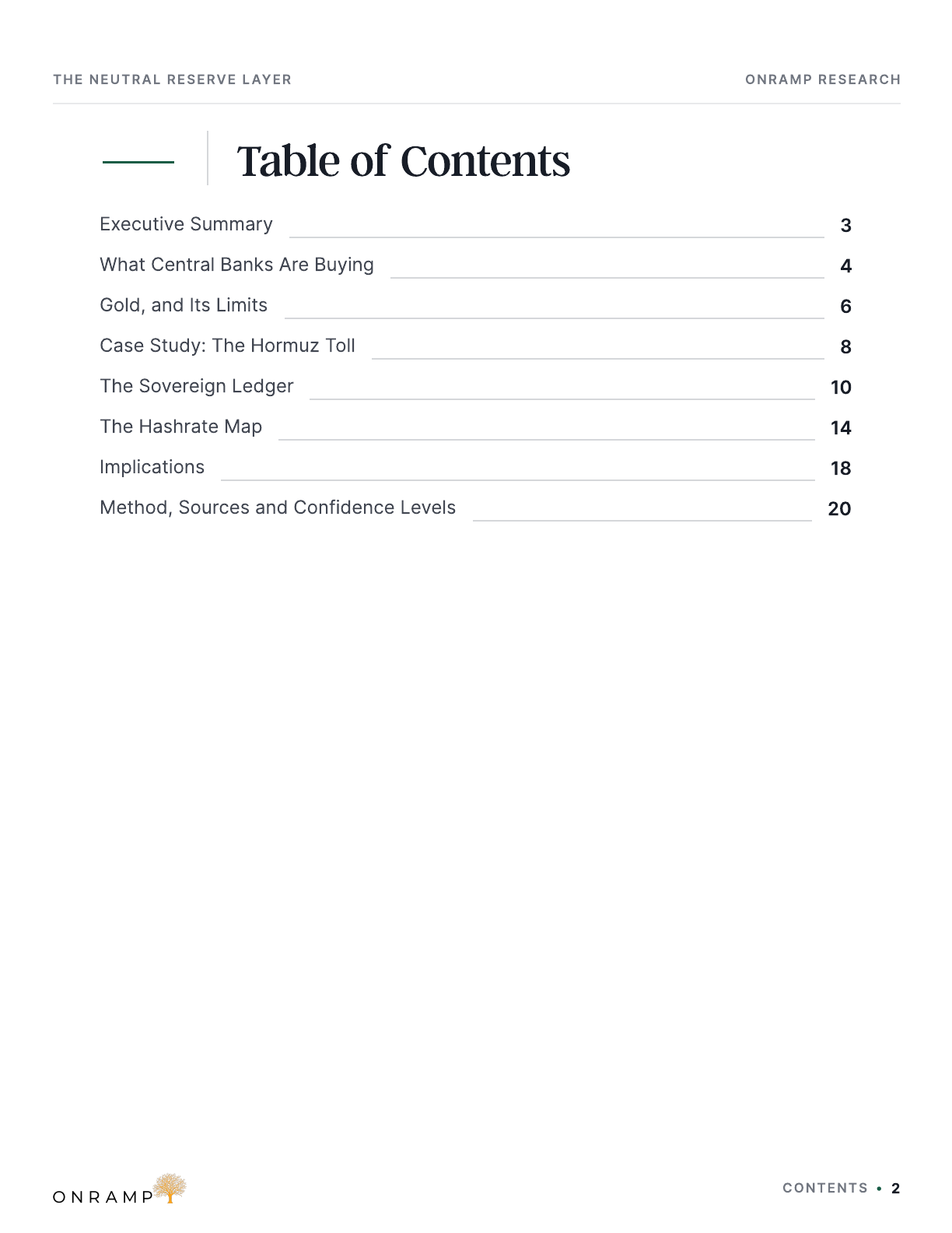 The Neutral Reserve Layer report, page 2