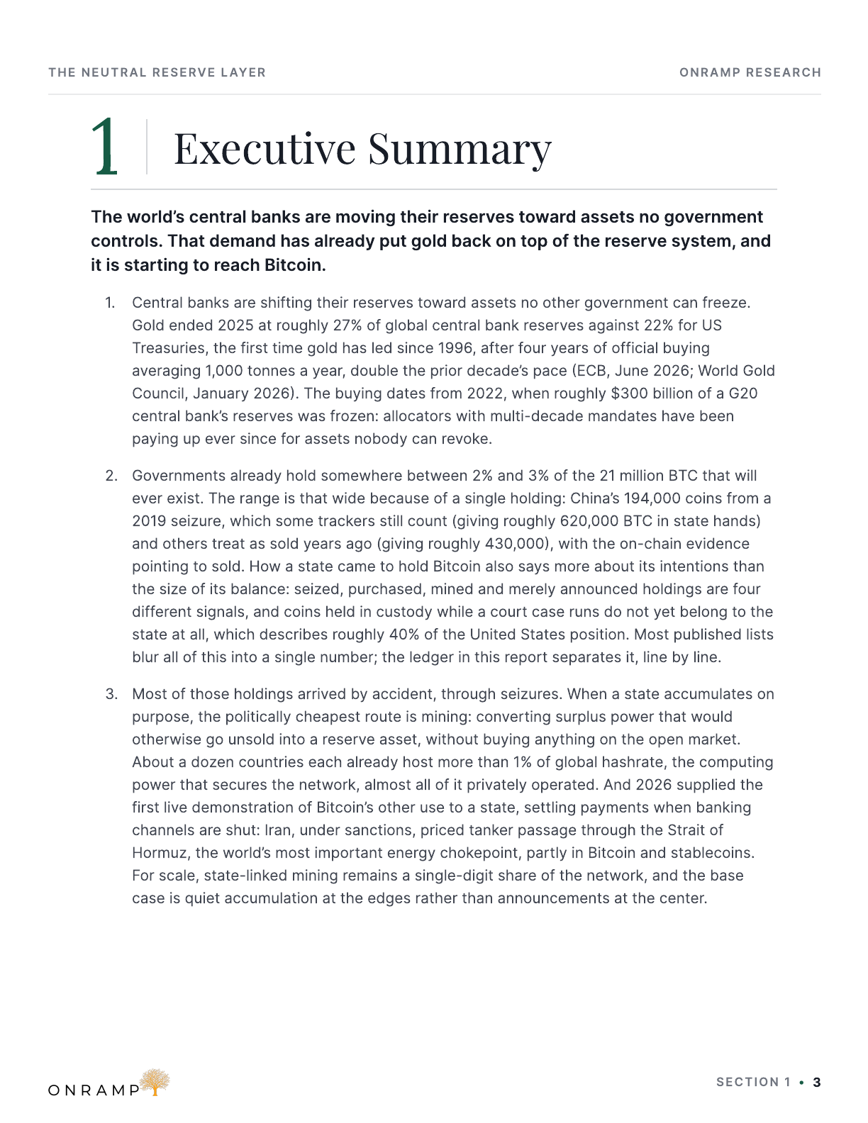 The Neutral Reserve Layer report, page 3