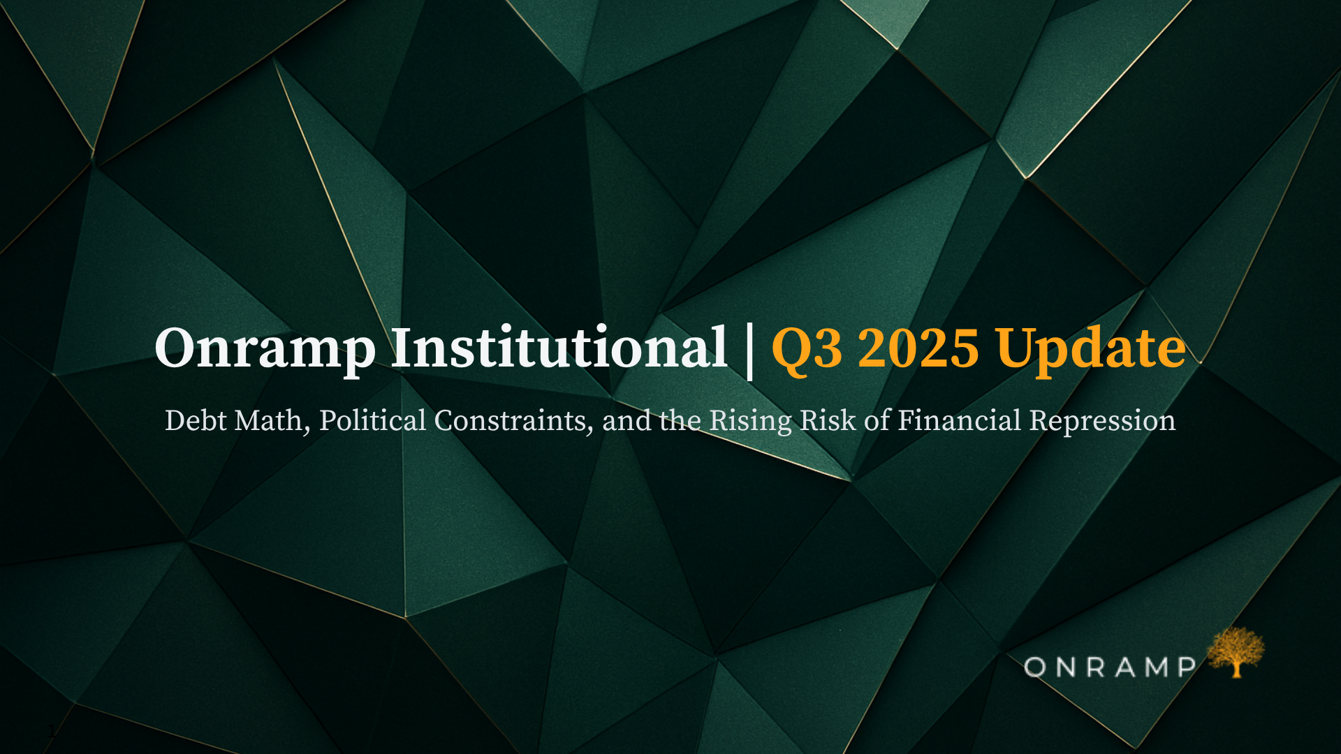 Onramp Institutional Q3 2025 Update