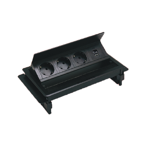 Flip Up Table Socket Black Bullette