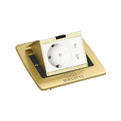 3 Module Pop-Up Desk Socket Brass