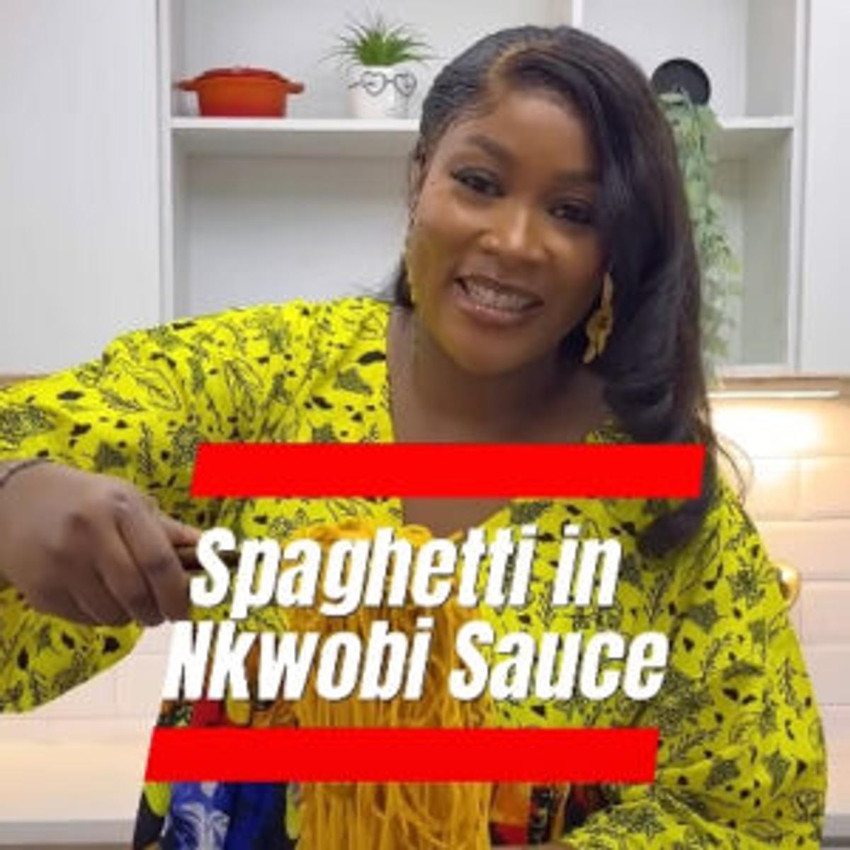 Spaghetti and Nkwobi Sauce