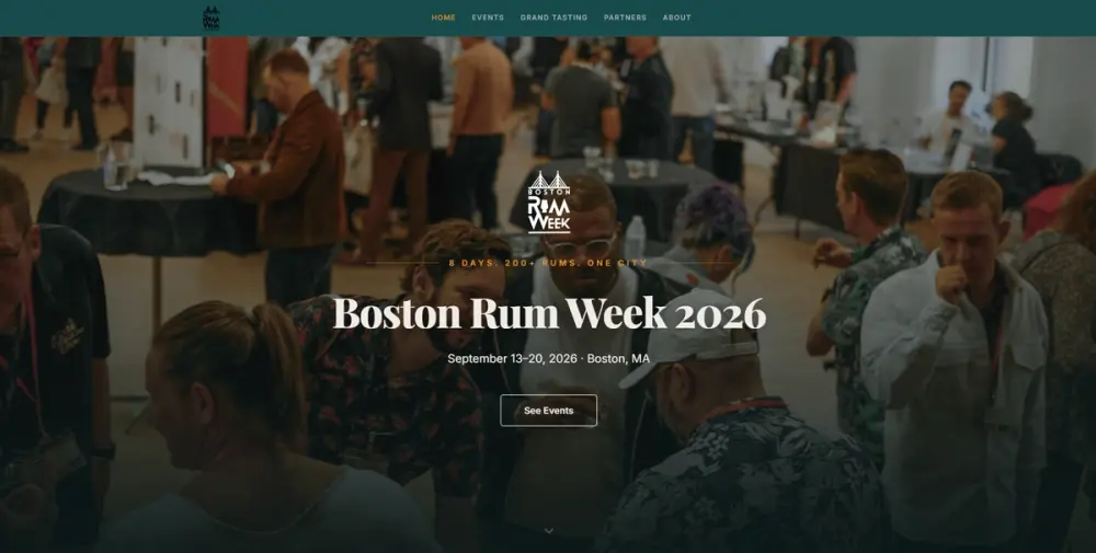 Aperçu du site Boston Rum Week