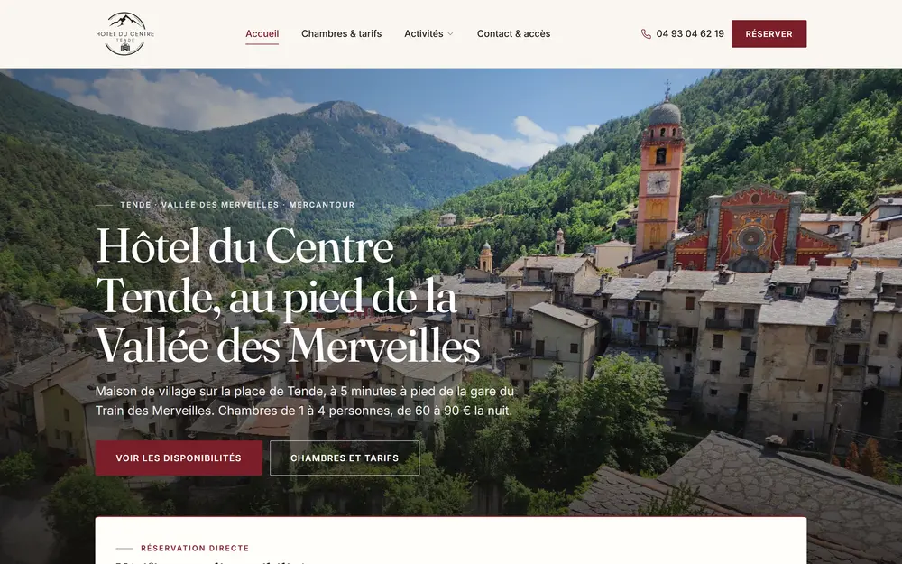 Aperçu du site Hôtel du Centre