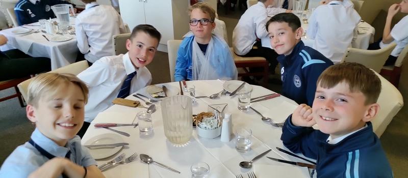 Albert (with cast) and the boys
