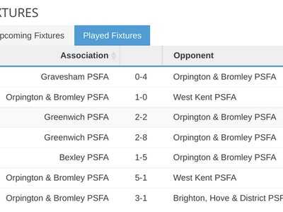 Fixtures and results
