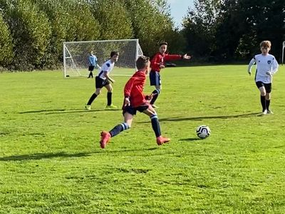 Boys playing football