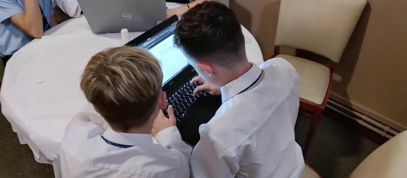 Dexter and Sunny writing the match report