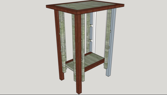 Caad render of the side tables