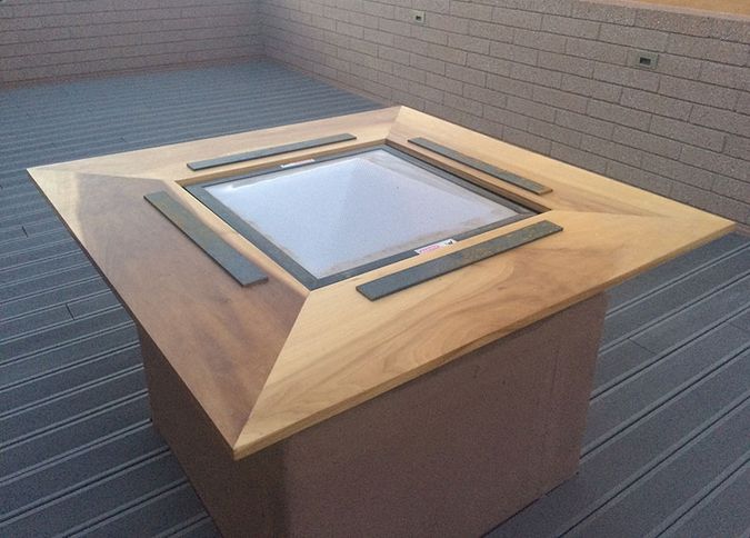 Photograph of the installed skylight table