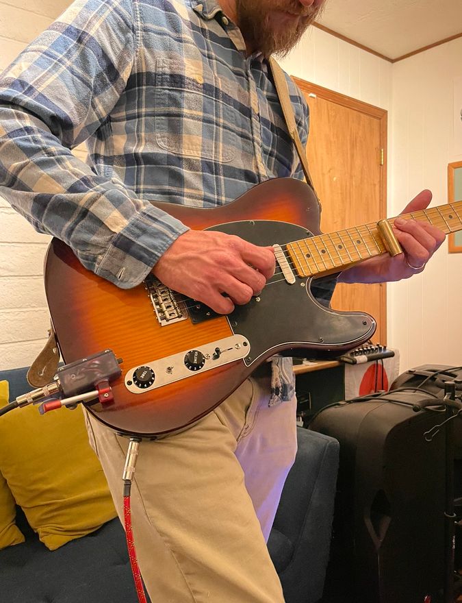 Image of the final product on a custom telecaster