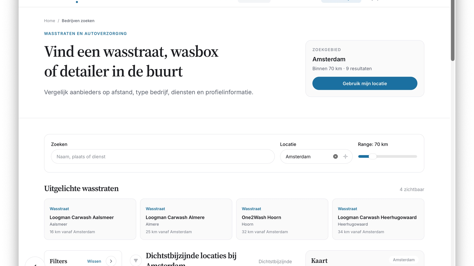 wasstraatzoeker website