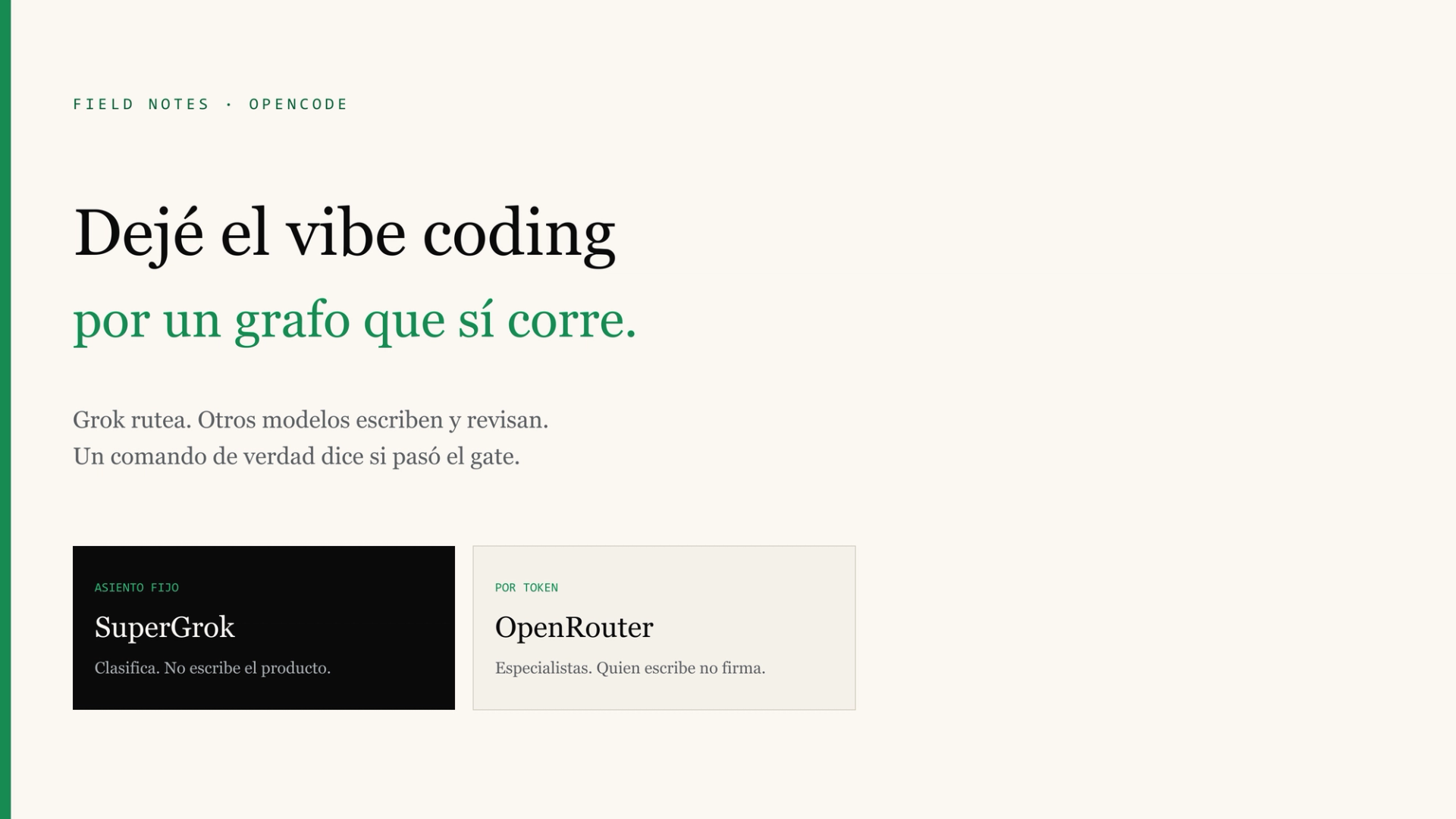 Dejé el vibe coding por un grafo que sí corre