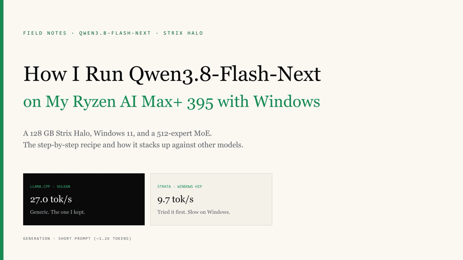 How I Run Qwen3.8-Flash-Next on My Ryzen AI Max+ 395 with Windows