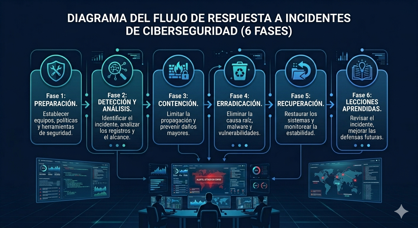 Las 6 fases del Incident Response explicadas fácil (Security+)