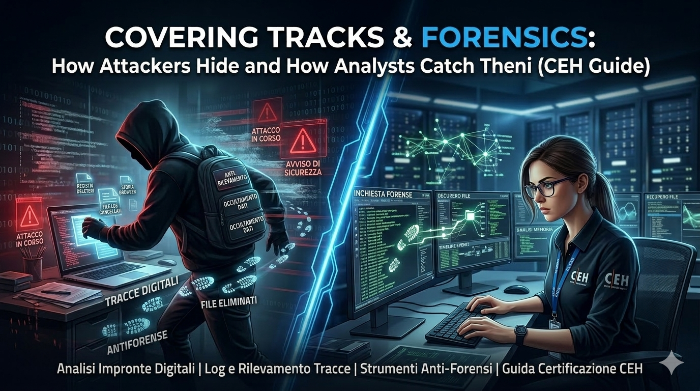Covering Tracks e Digital Forensics: come gli hacker nascondono le tracce (Guida CEH)
