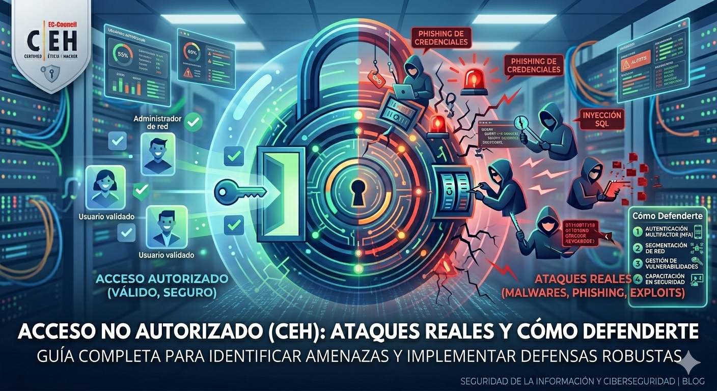 Acceso no autorizado (CEH): ataques reales y cómo defenderte