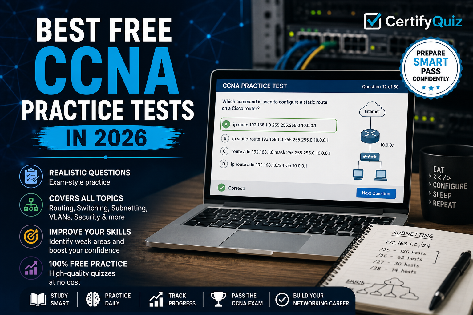 Best Free CCNA Practice Tests in 2026 | CertifyQuiz
