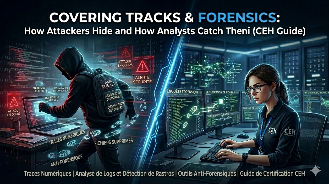 Covering Tracks et Digital Forensics : comment les hackers cachent leurs traces (Guide CEH)
