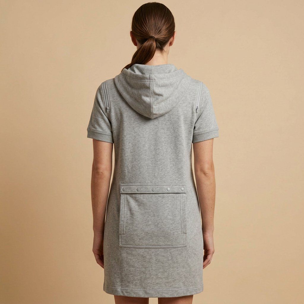Comfort Wrap — Stylish Washable Hospital Gown, women's fit, back view showing the zipper