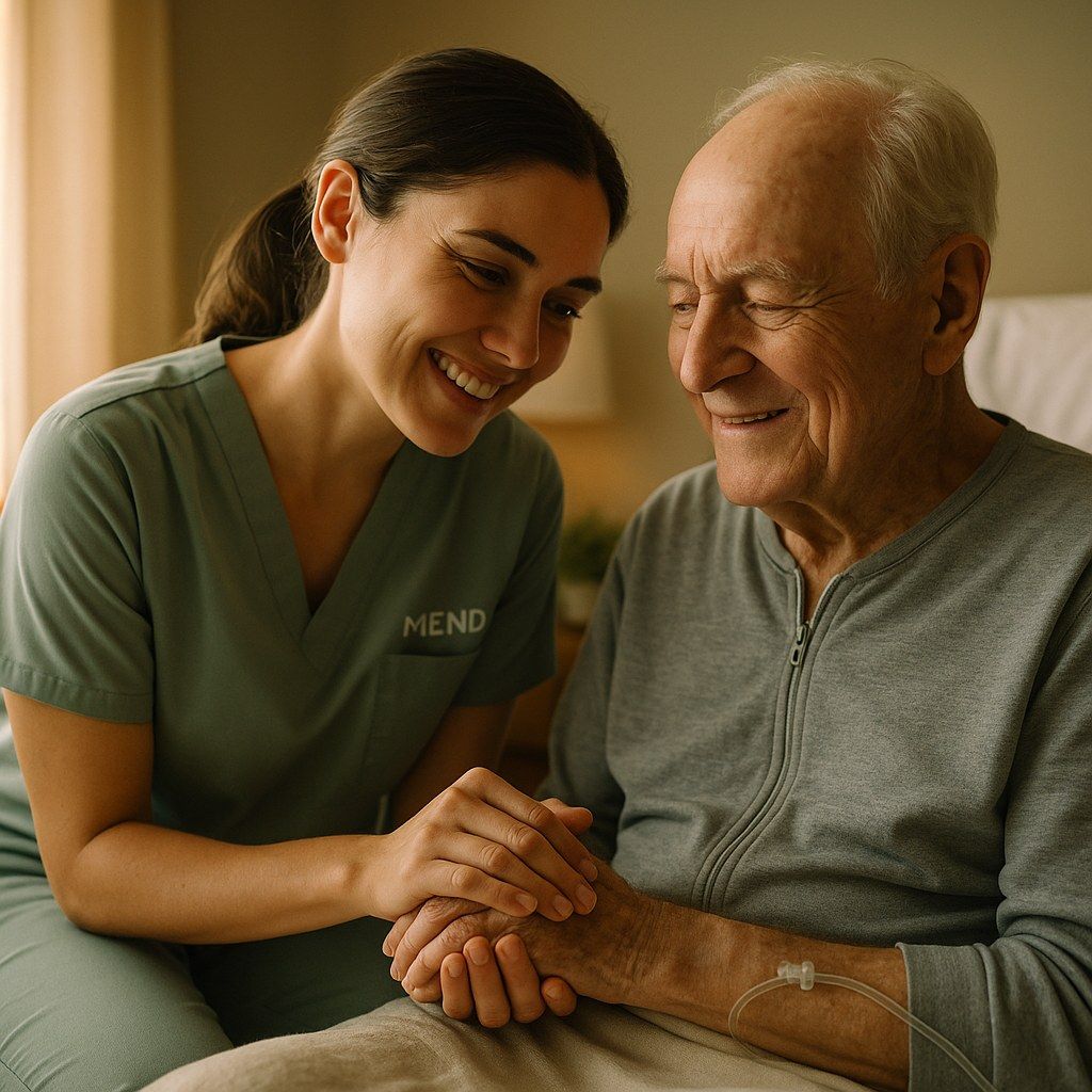 MEND nurse and patient — emotional care moment