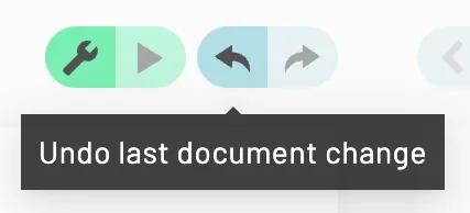 The undo button is found between the play and redo button just above the Webform