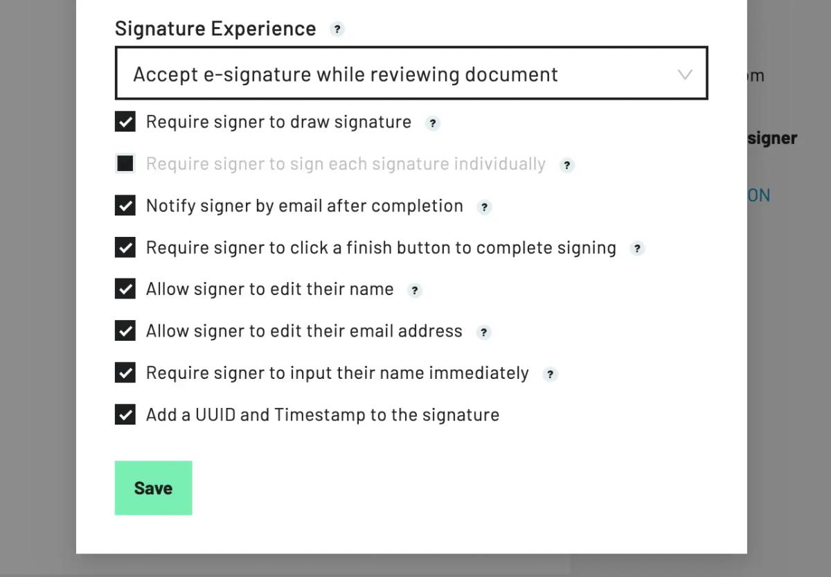 Signer options