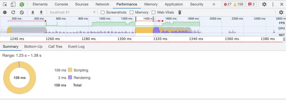 chrome profiler summary