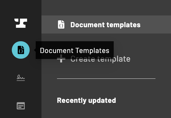 Document Templates is the first option under the Anvil logo